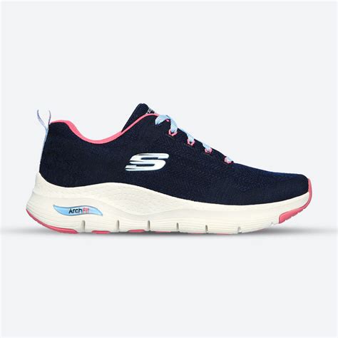 Womens Wide Fit Skechers Comfy Wave 149414 Arch Fit Trainers Skechers