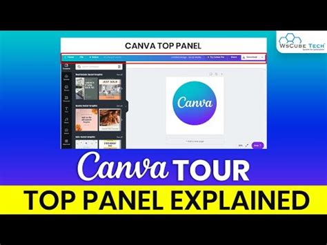 Learn Canva Editor Tour Top Panel Explained Canva Designing Guide