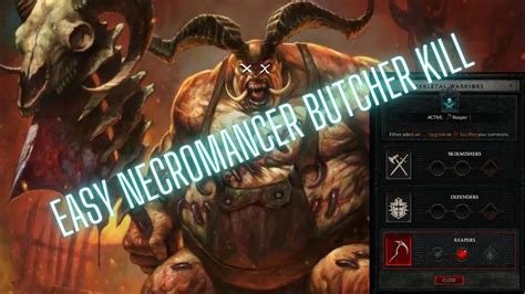 Diablo Iv Beta Easy Butcher Kill With Necromancer Youtube