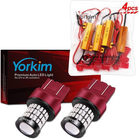 Amazon Yorkim Ultra Bright 7440 Led Bulb Red With 50W 6ohm Load