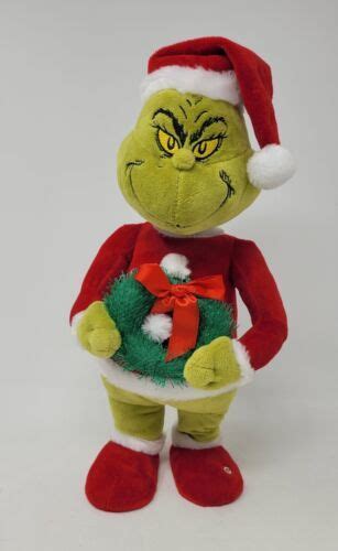 Gemmy Dr Seuss Animated Christmas Santa Plush Grinch Sings A Mean One