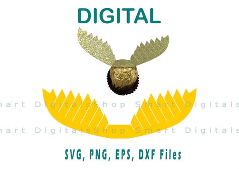 Golden Snitch Svg Valentine S Svg Cut File Flying Gold Ball Wings Cut File Diy Present Svg