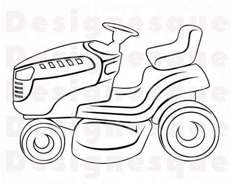 Lawn Mower Tractor Outline 2 Svg Lawn Mower Svg Landscaping Etsy