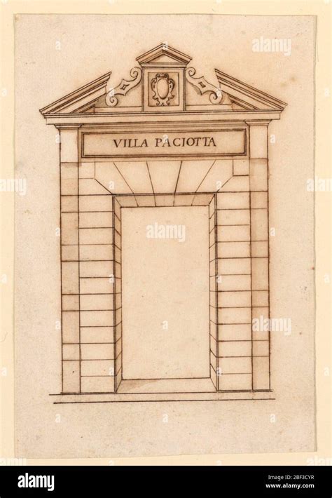 Design For A Door Frame Quadrangular Door Opening Broken Pediment