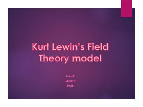 Solution Kurt Lewin S Field Theory Model Studypool