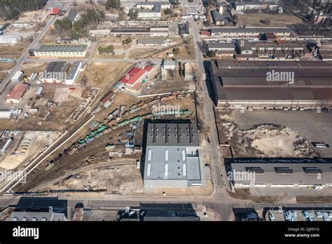 Drone View Of Area Of Huta Stalowa Wola Defense Contractor And Steel