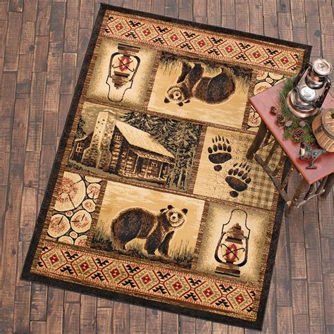 Rustic Wildlife Rugs Including Moose And Bear Rugs Black Forest Decor