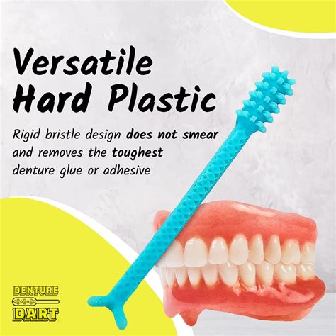 Denture Dart V4 Hard Plastic Denture Brush Denture Gel Adhesive