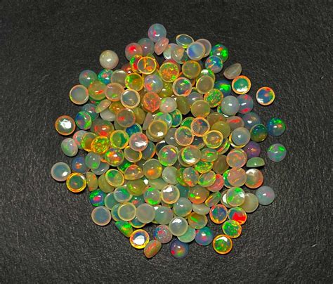 Natural AAA Quality Ethiopian Opal Round Cabochon Gemstone Lot 17 Pcs 6