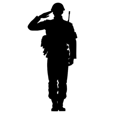 Premium Vector | Military army soldier salute silhouette Vector ...