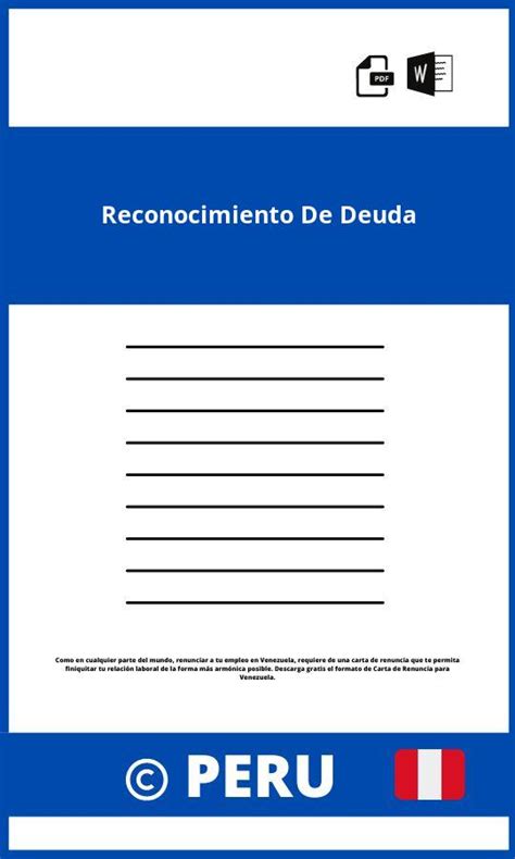 Modelo De Reconocimiento De Deuda Peru