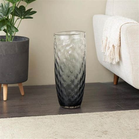 Litton Lane In Black Handmade Ombre Glass Decorative Vase