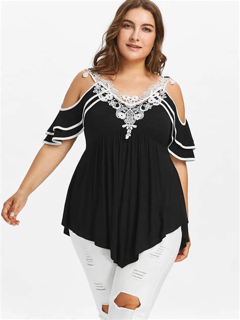 Wipalo Plus Size 5xl Sexy Off The Shoulder Lace Crochet Tunic Top Women Big Size Summer 2018