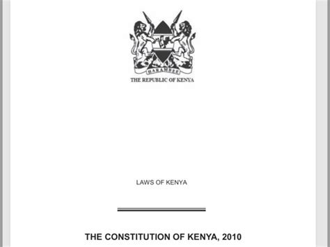 Constitution Of Kenya 2010 Ministry Of Interior And National Administration