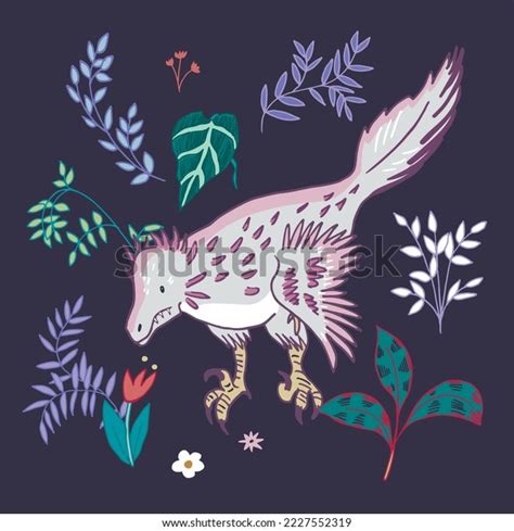 Dinosaur Feathers Vector Illustrations Set Stock Vector (Royalty Free ...