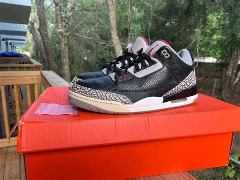 Nike Jordan Retro 3 Black Cement | Grailed