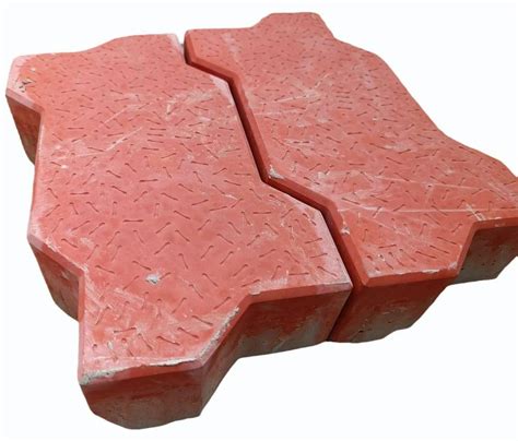 Concrete Red Zig Zag Interlocking Paver Block Thickness 60 Mm At Rs