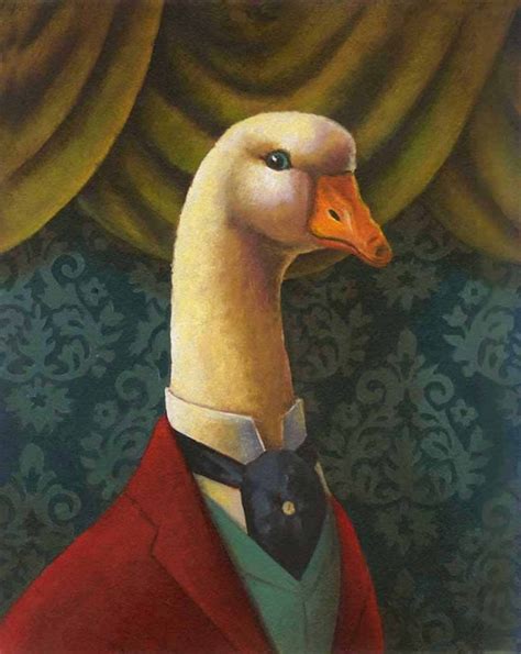 Goose Portrait Print Christmas Goose Print Anthropomorphic Etsy