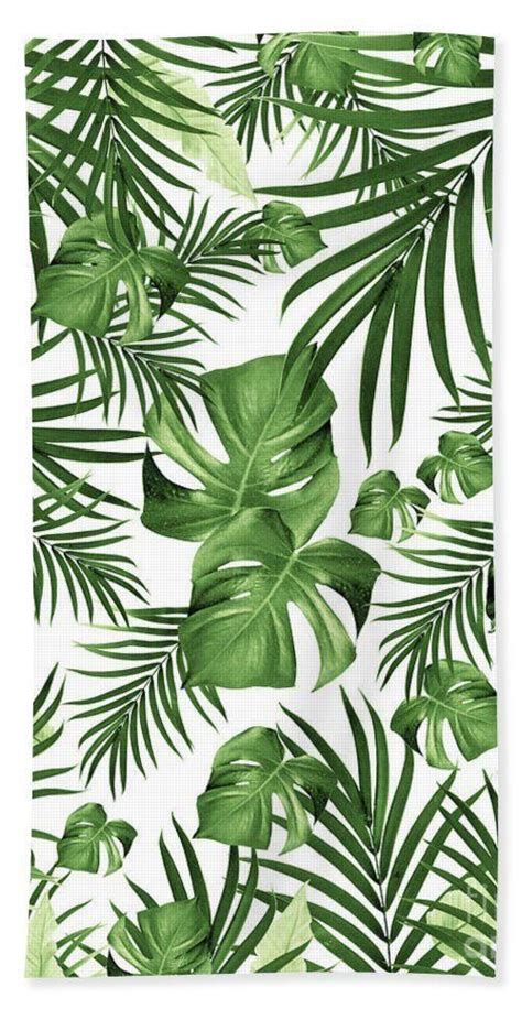 Tropical Leaf Pattern Beach Towel