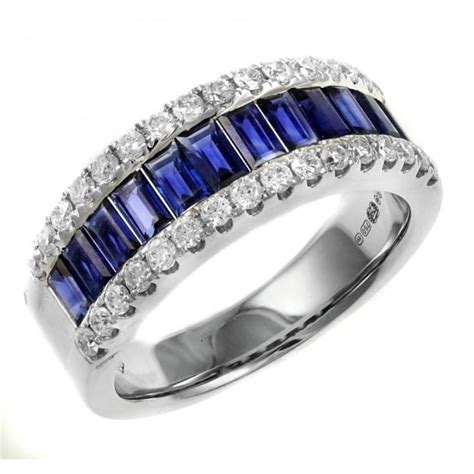 18ct White Gold 1 65ct Sapphire 0 52ct Diamond Eternity Ring