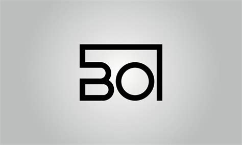 Letter BO logo design. BO logo with square shape in black colors vector ...