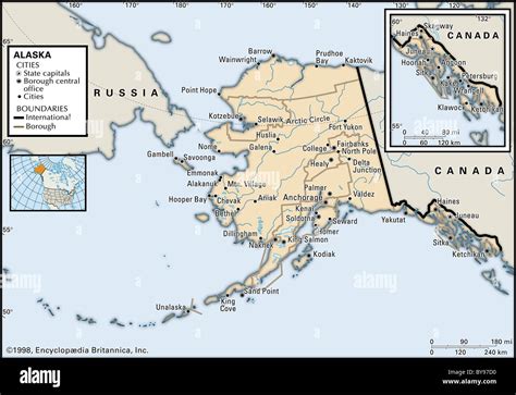 Political map of Alaska Stock Photo - Alamy