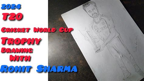 How To Draw Rohit Sharma T Cricket World Cup Trophy Easy Pencil