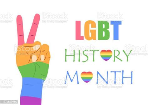 Lgbt History Month Concept Vector For Banner Poster Web Heart Is Painted In Lgbt Pride Colors