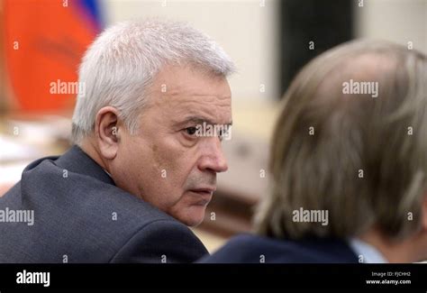 President of the Russian oil company Lukoil, Vagit Alekperov during a meeting with President ...