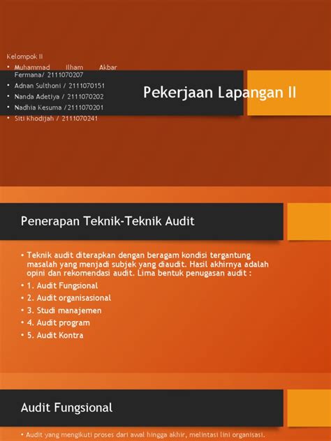 Audit Internal Pekerjaan Lapangan Ii Pdf