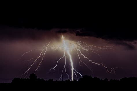 Cloud To Ground Lightning with Copy Space in the Cloud Stock Photo ...