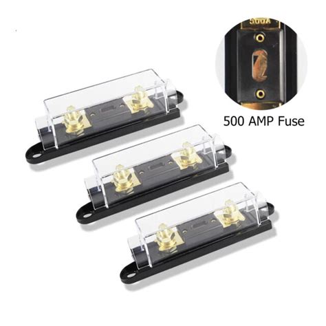 3 Packs Car Stereo Audio Install Clear Fuse Holder 500a Inline Fuses 0