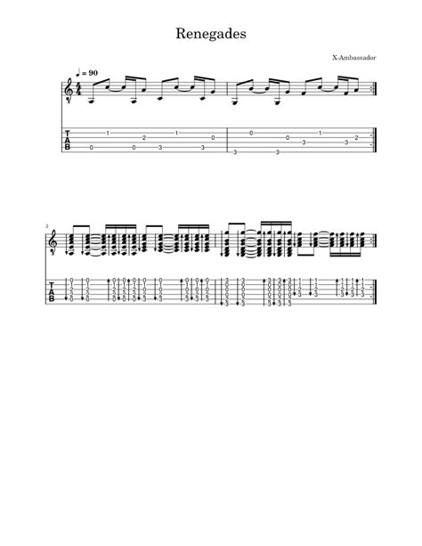 Renegades X Ambassadors Sheet Music For Guitar Solo