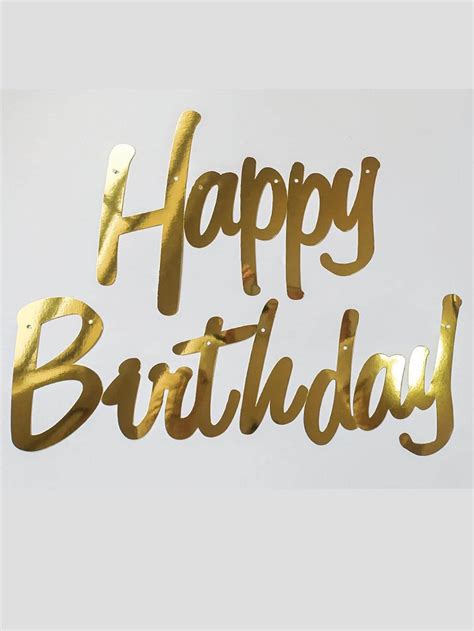 Happy Birthday Gold Foil Letter Jointed Banner Shein Uk