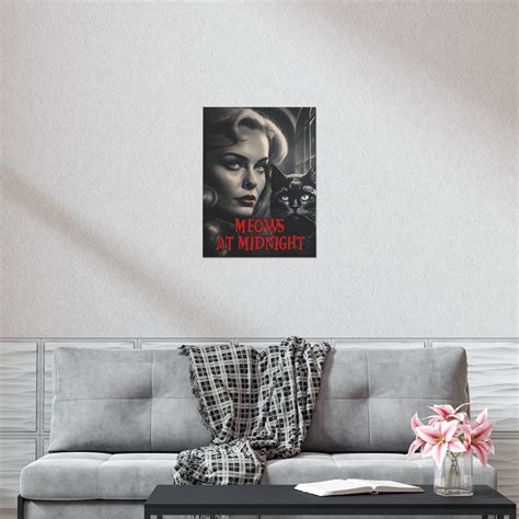 Film Noir Style Cat Wall Art Poster Unique Cat Art Home - Etsy