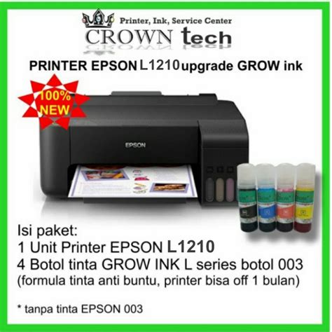 Jual Printer Epson L1210 Paket GROW INK Formula Antibuntu Pengganti