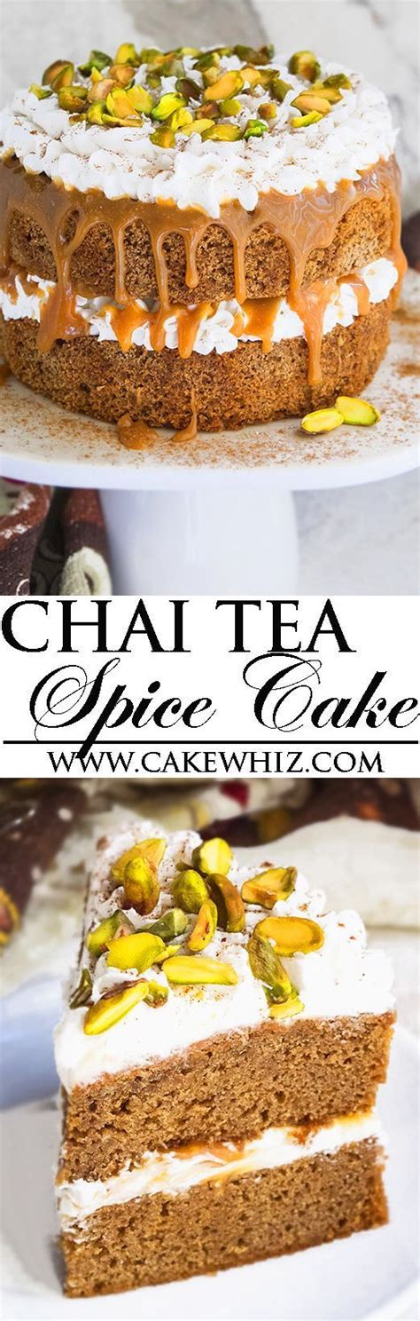 This Easy Chai Tea Spice Cake With Buttercream Frosting Caramel Sauce