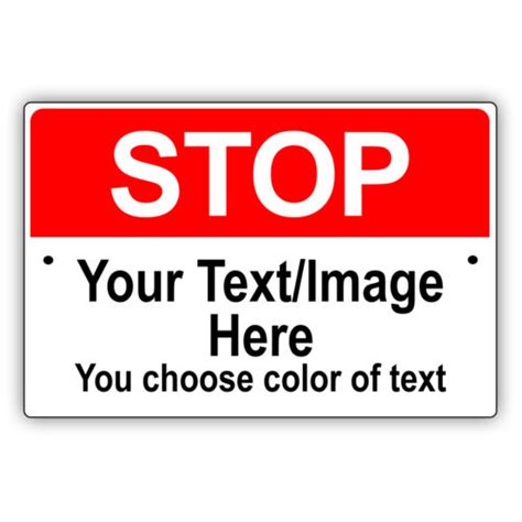 Custom Stop Sign Your Textimage Personalized Photo Warning Aluminum