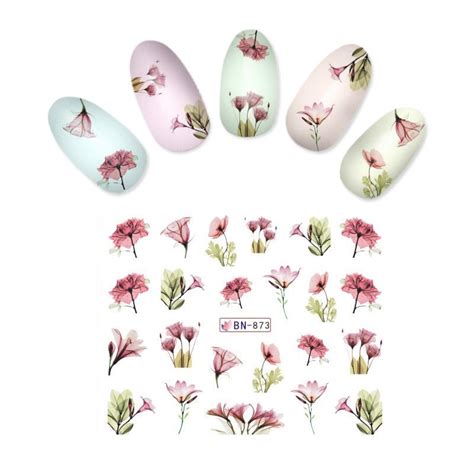 Buy Kads Flamingo Flower Series Nail Art Stickers Water Transfer Decal