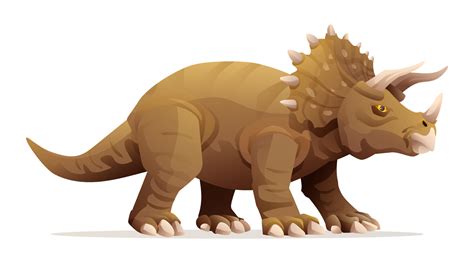 Triceratops Dinosaur Vector Illustration Isolated On White Background