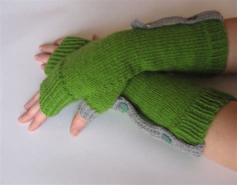 Green Fingerless Gloves Wool Arm Warmers Fingerless Gloves Etsy