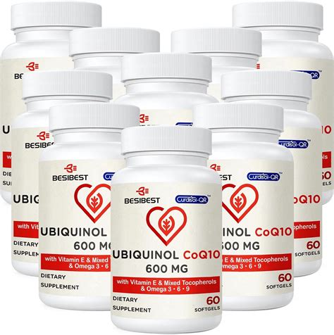 Ubiquinol Coq10 600mg Softgel Active Coq10 Ubiquinol Supplement With Vitamin E