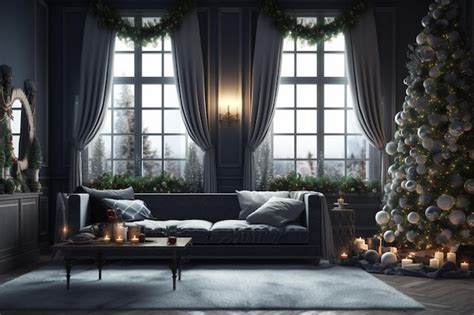 Premium AI Image | Christmas interior living room