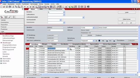 Erp Infor Einkauf Excel Einf Hrung Einkaufsprojektreihe Youtube