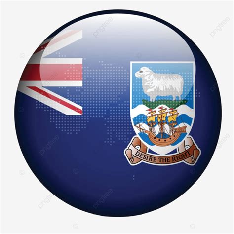 Flag Button Of Falkland Islands Islas Malvinas Featuring Map With