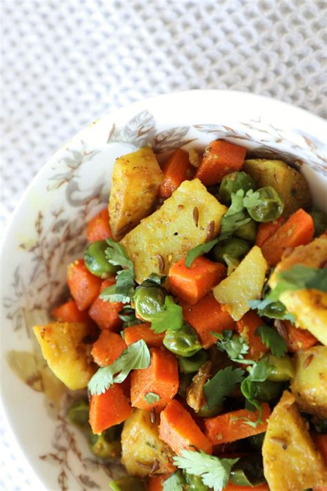 Potatoes Carrots And Peas Stir Fry Healthy Aperture Vegetarian