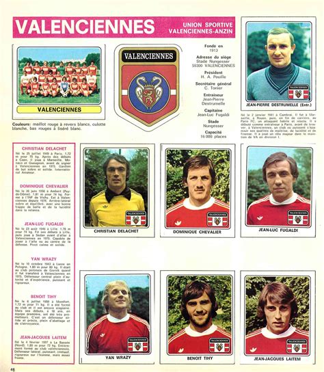 The Vintage Football Club U S Valenciennes Anzin By Panini