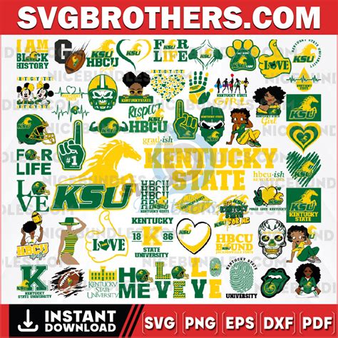 57 Files Kentucky State Team Bundles Svg Kentucky State Svg Hbcu Team