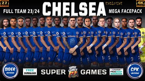 CHELSEA Facepack Full Team Season 23 24 26 Player PES 2021 SIDER