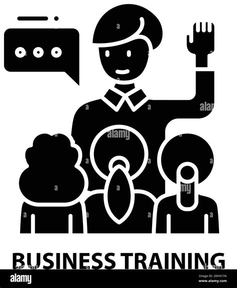 Business Training Icon Black Vector Sign With Editable Strokes Concept Illustration Stock